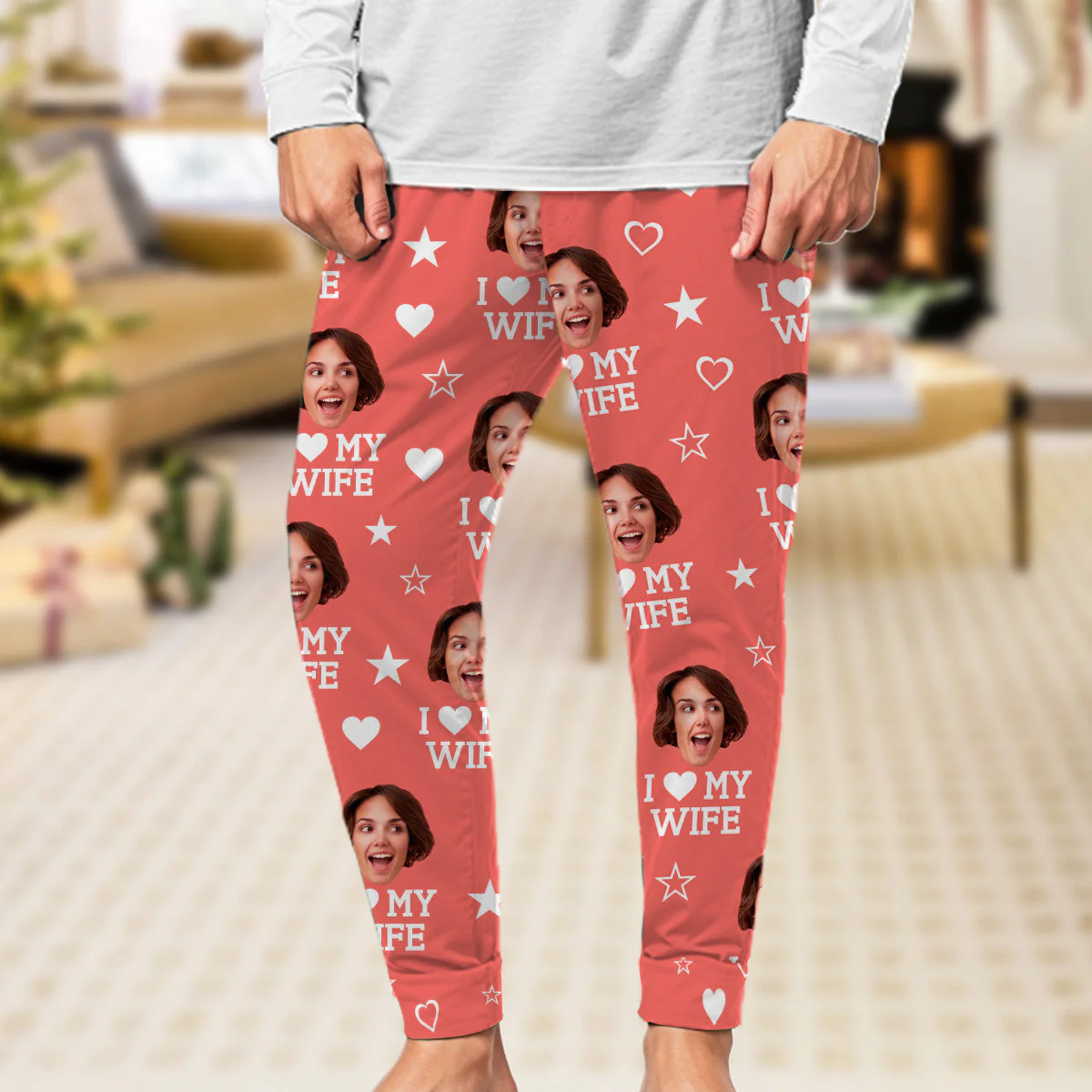 I Love My Lover - Personalized Custom Pajama Pants - Image 3