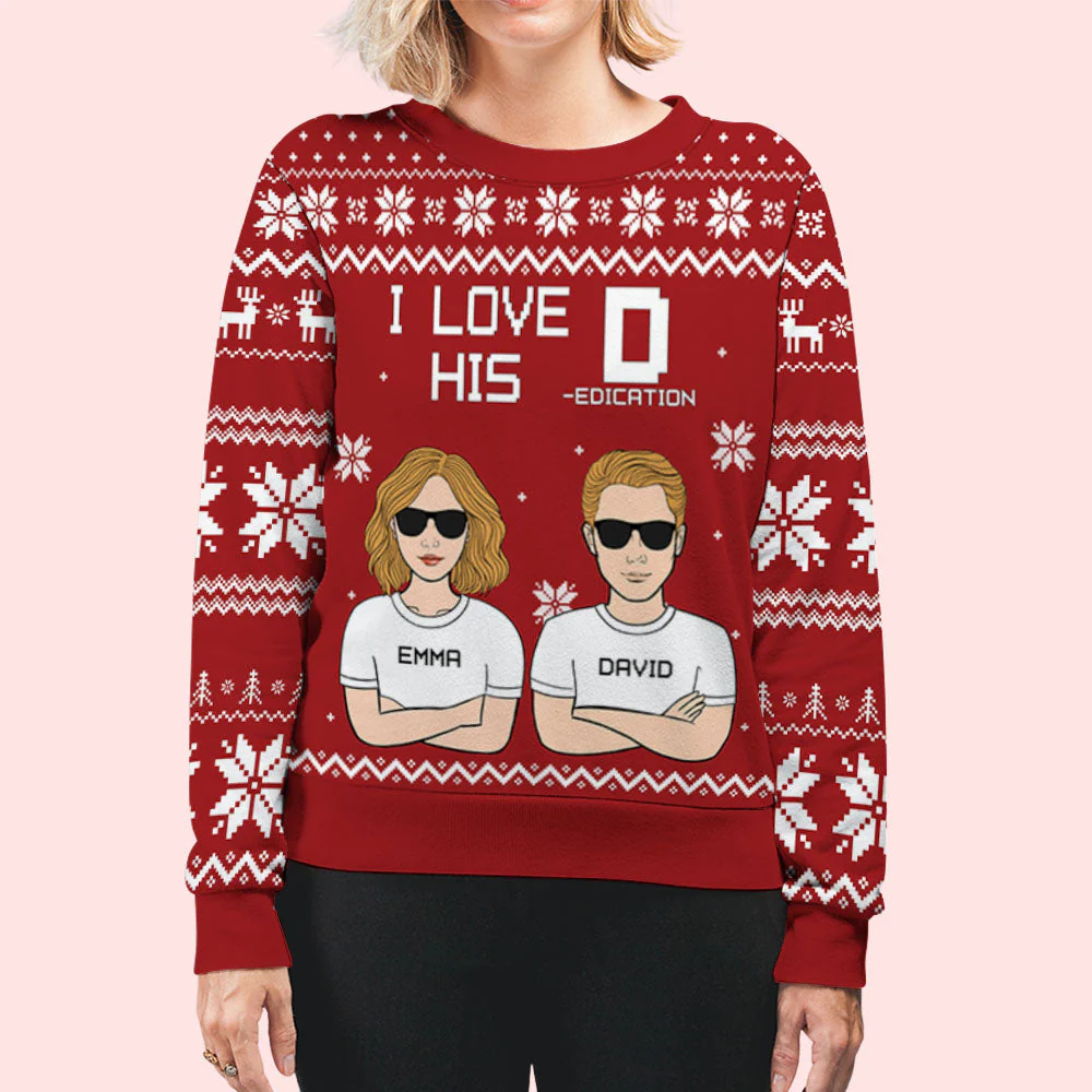 I Love - Personalized Custom All-Over-Print Sweatshirt - Image 4