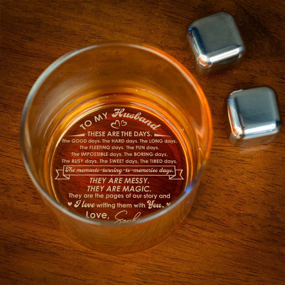 I Love Writing Them With You - Personalized Custom Engraved Whiskey Glass - Image 2