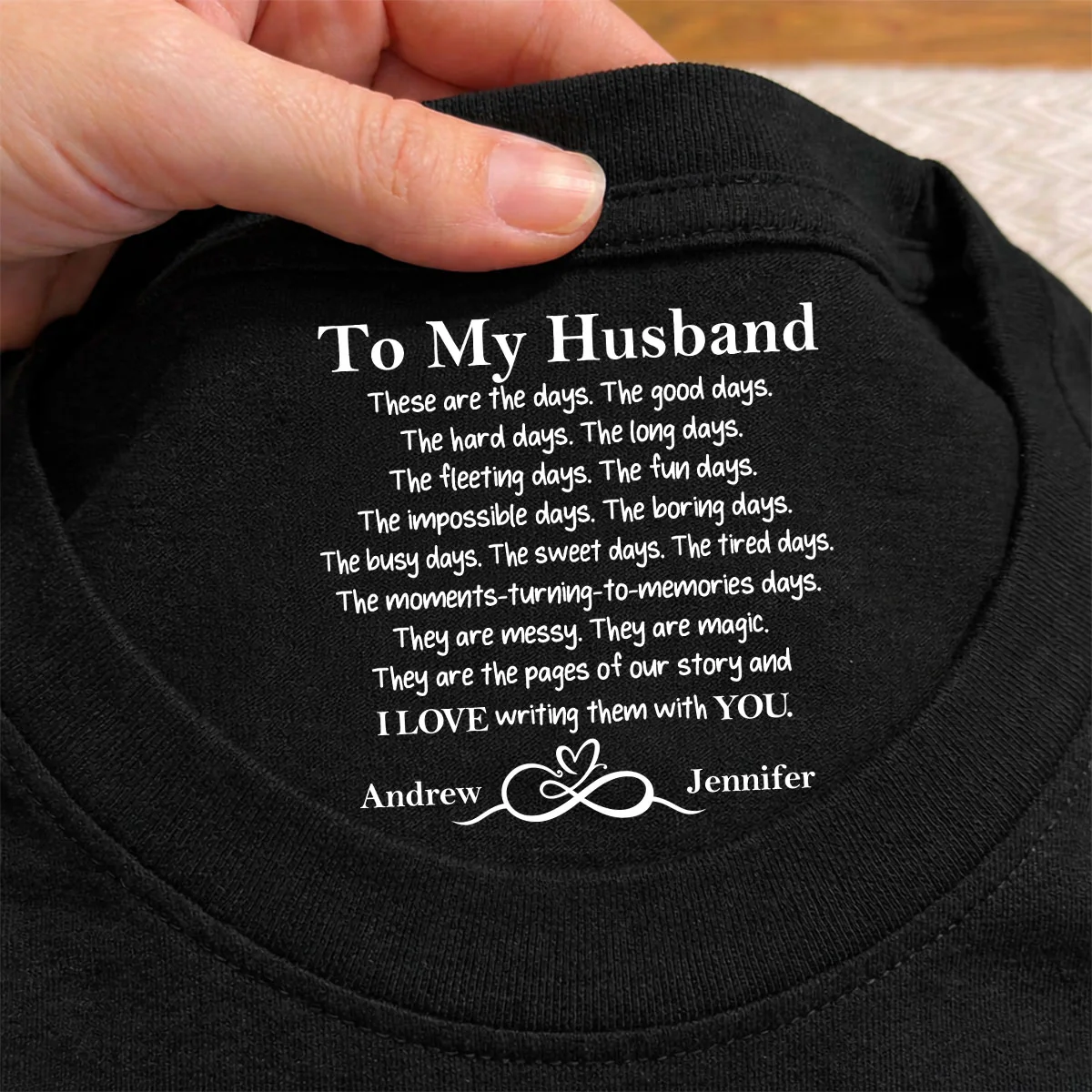 I Love Writing Them With You - Personalized Custom Inside Neck Print T-Shirt - Image 2