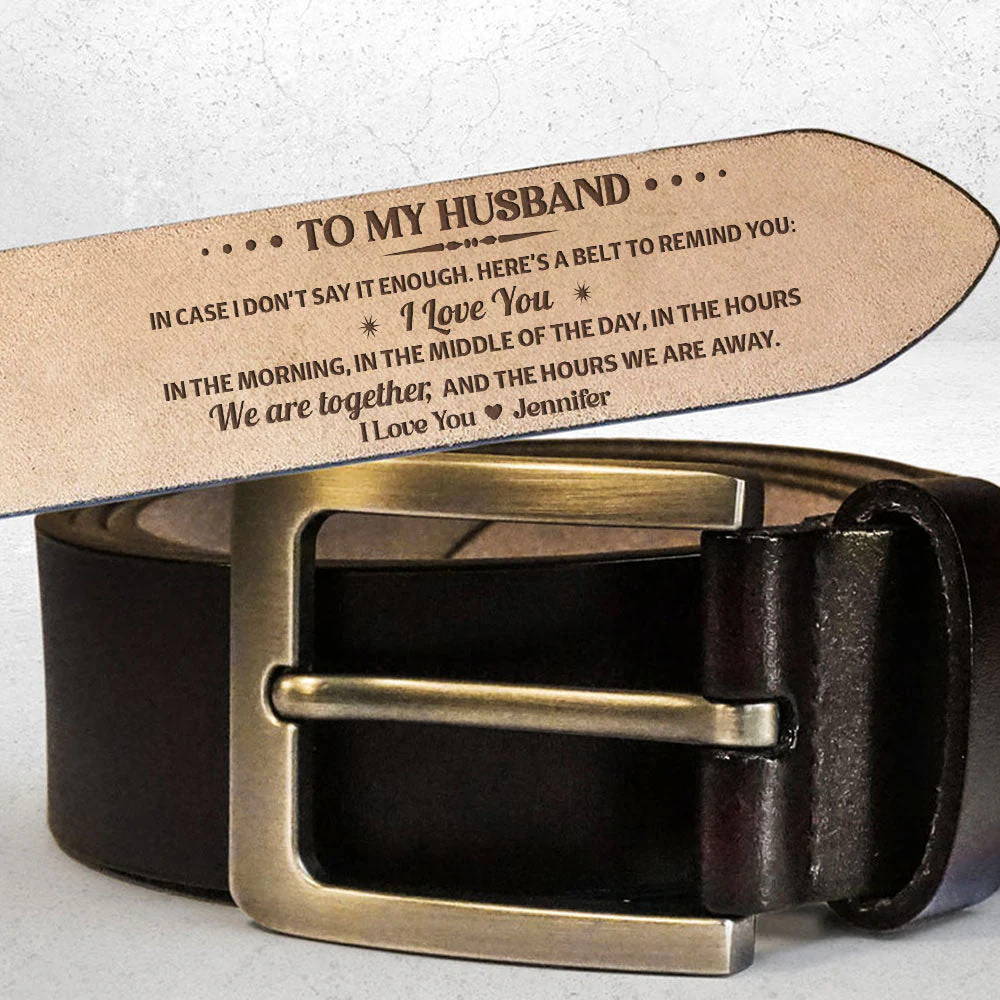I Love You All The Time - Personalized Engraved Leather Belt - Image 2