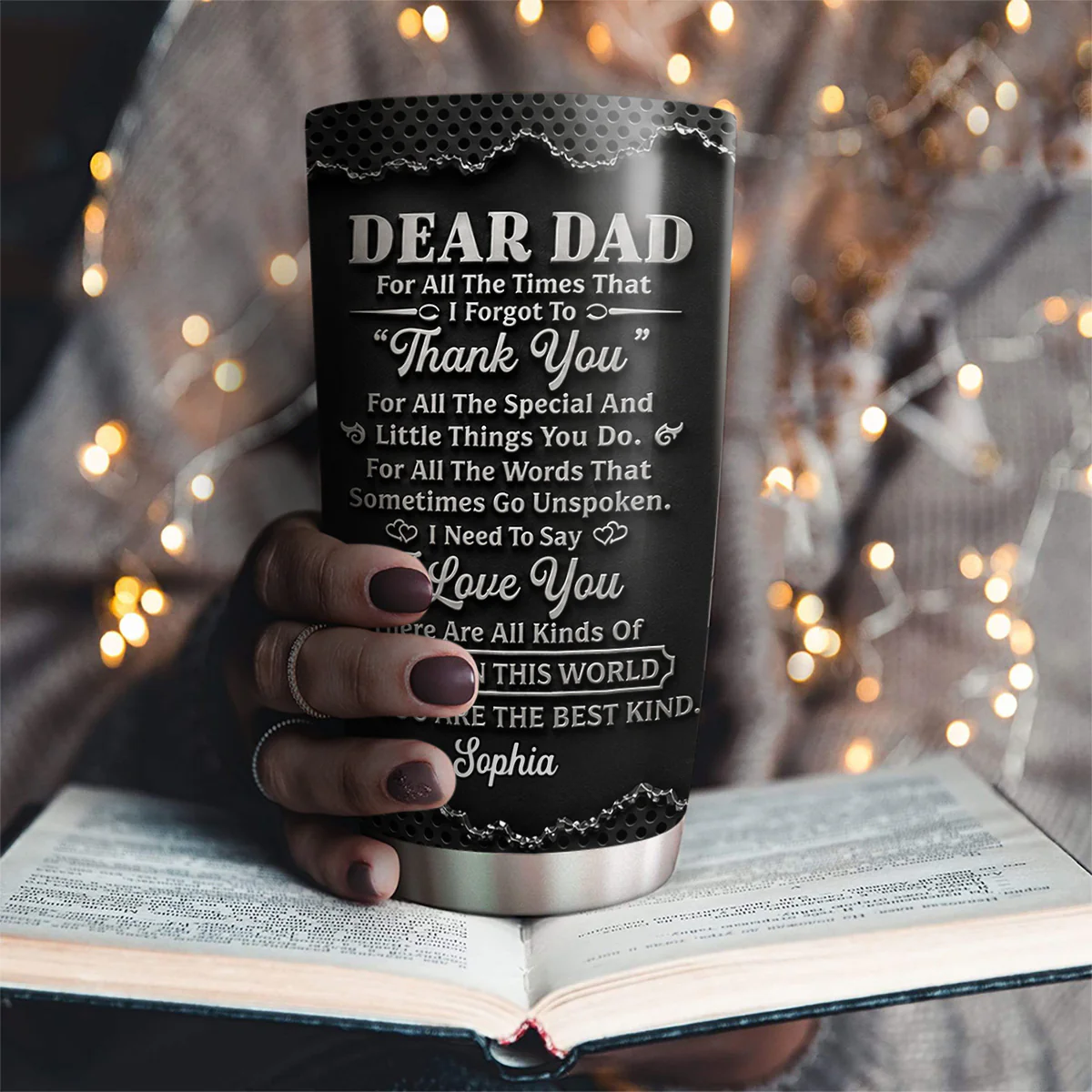 I Love You Dad - Personalized Custom 3D Effect Tumbler - Image 2