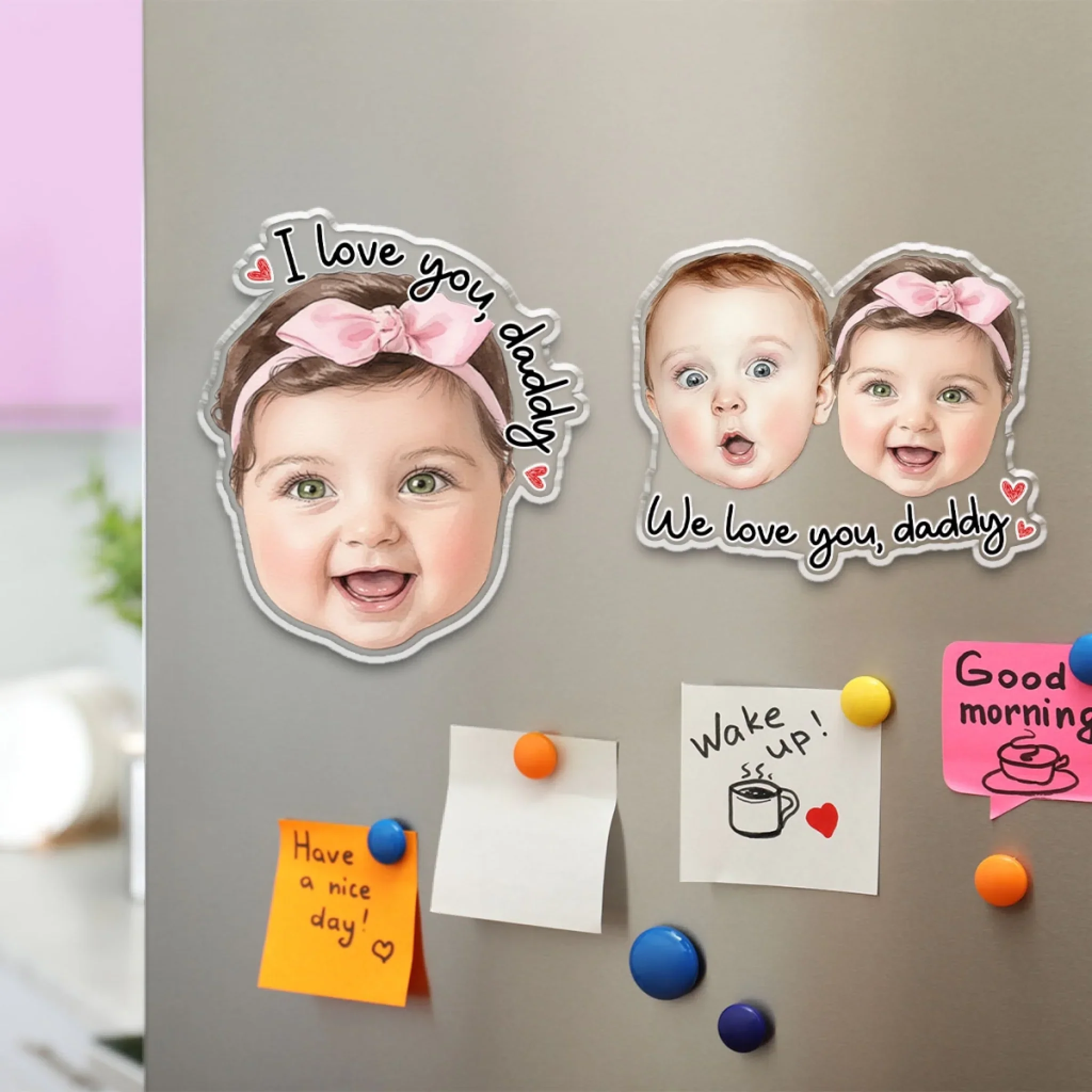 I Love You Dad - Personalized Custom Acrylic Fridge Magnet - Image 2