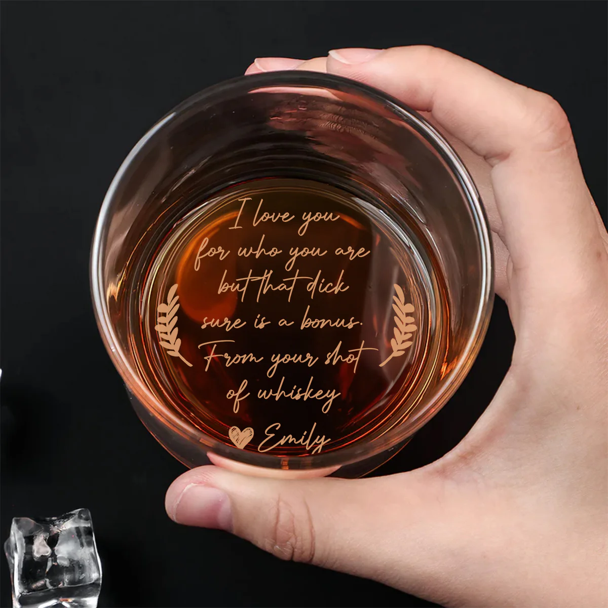 I Love You For Who You Are - Personalized Custom Engraved Whiskey Glass - Image 4