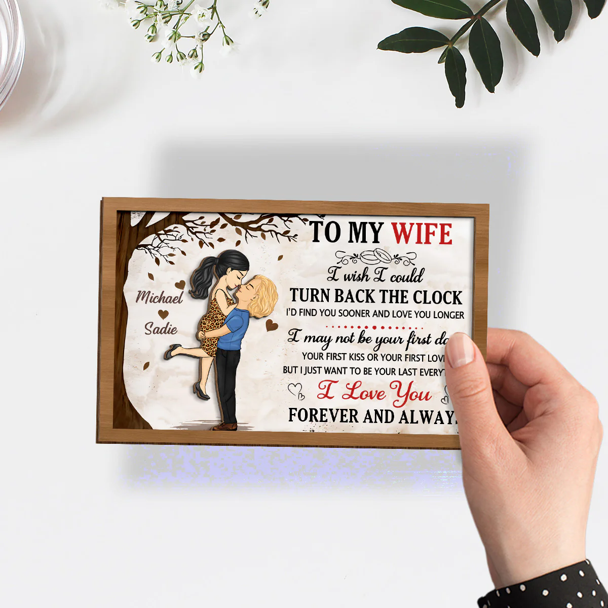 I Love You Forever And Always - Personalized Custom Wooden Plaque - Image 4