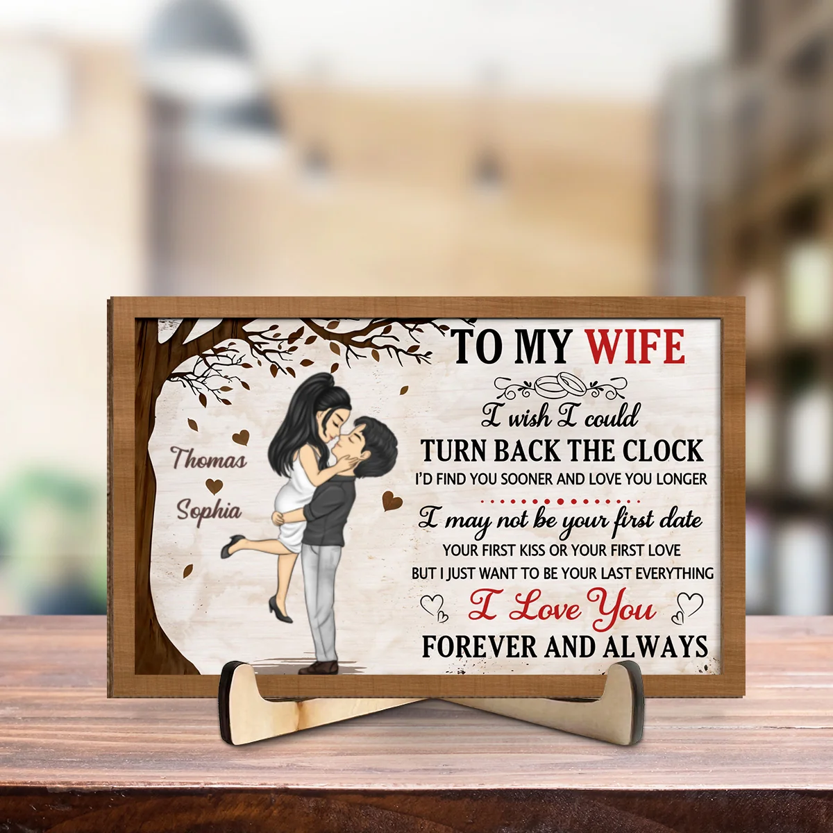 I Love You Forever And Always - Personalized Custom Wooden Plaque - Image 6