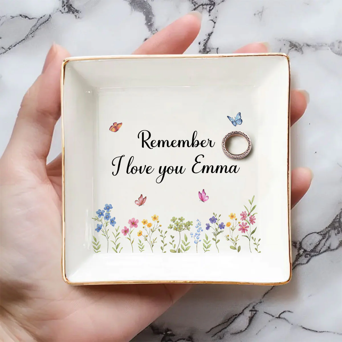I Love You Mom - Personalized Custom Jewelry Dish - Image 4