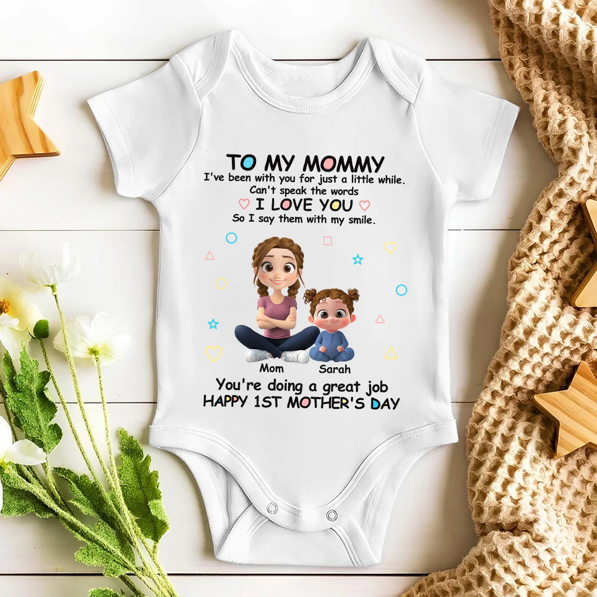 I Love You Mommy - Personalized Custom Baby Onesie - Image 4