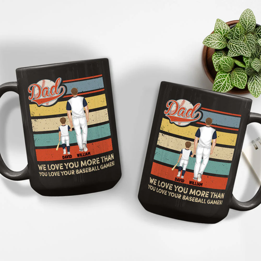 I Love You More Than You Love Your Baseball Games - Personalized Custom Coffee Mug - Image 2