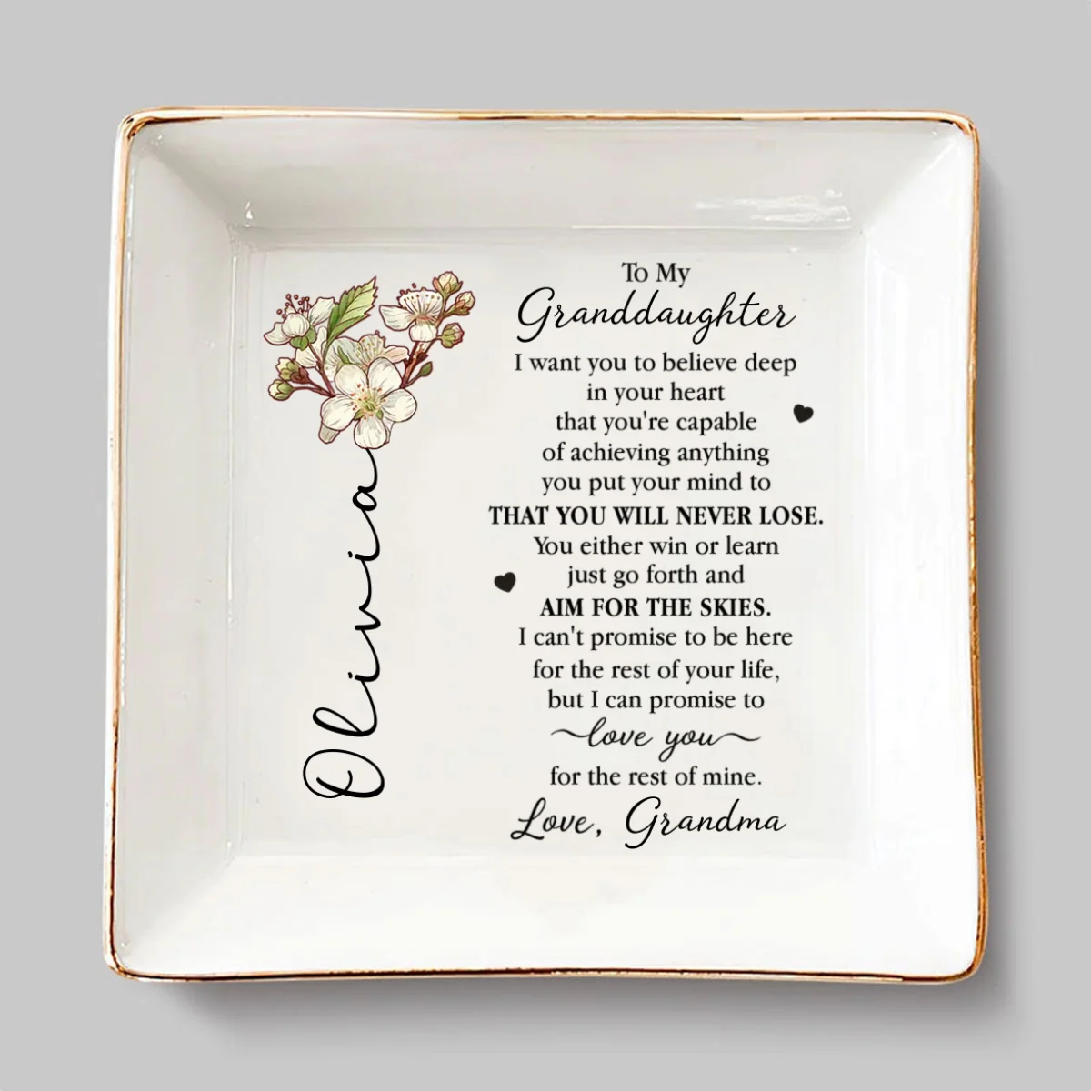 I Love You My Granddaughter - Personalized Custom Jewelry Dish - Image 6