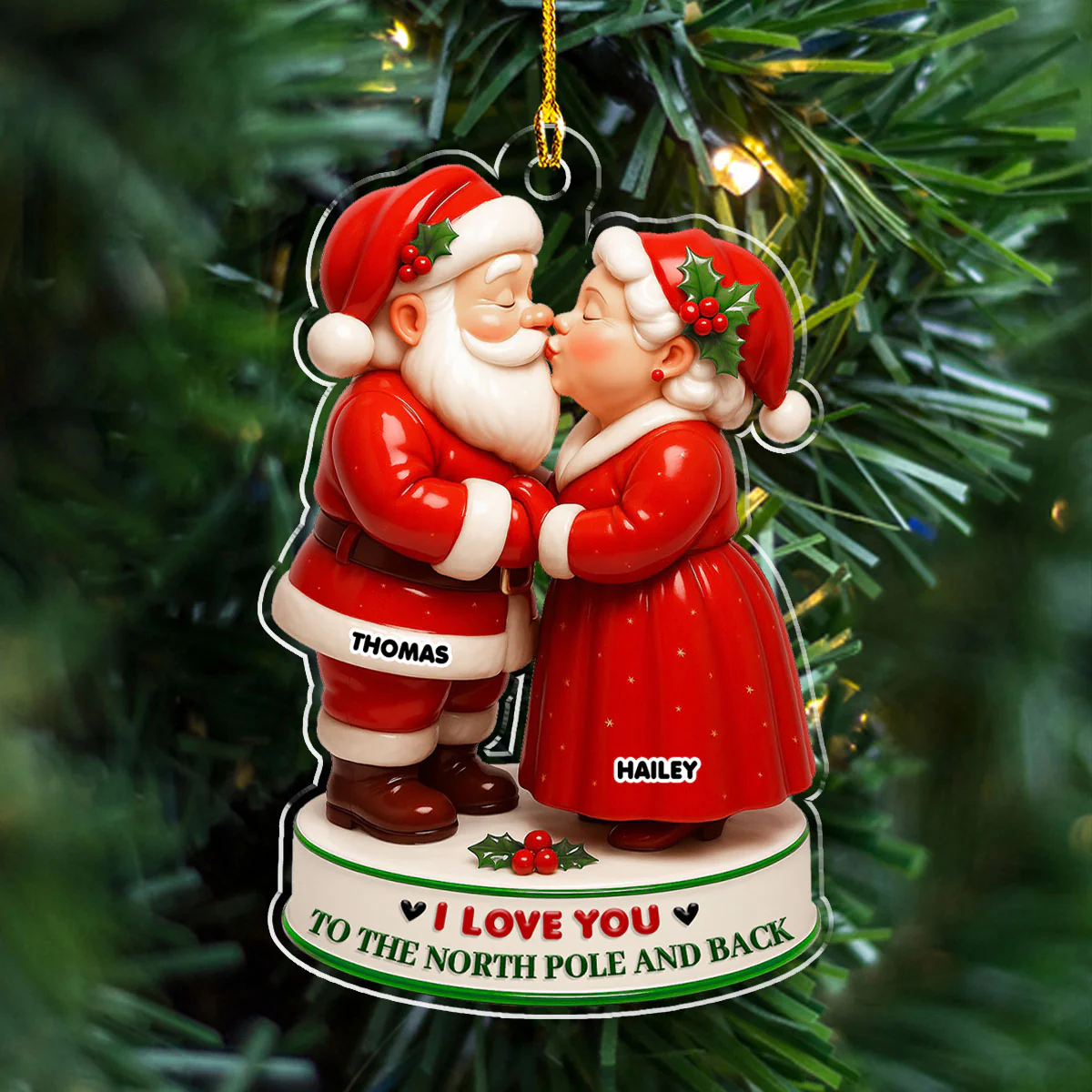 I Love You - Personalized Custom 3D Effect Acrylic Ornament - Image 3