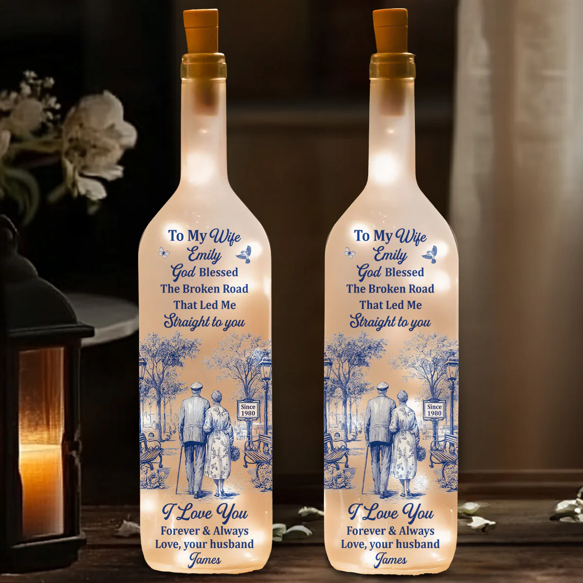 I Love You - Personalized Custom Bottle Lamp - Image 3