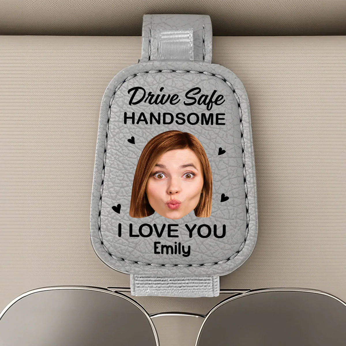 I Love You - Personalized Custom Sunglasses Holder For Car Visor - Image 5