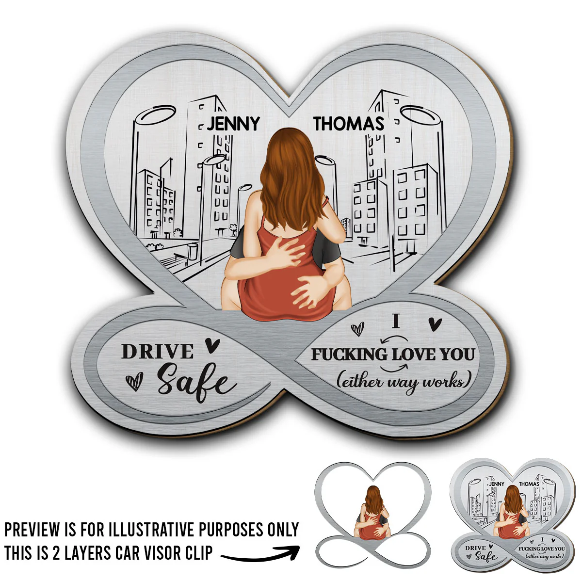 I Love You So Much - Personalized Custom Car Visor Clip - Image 4