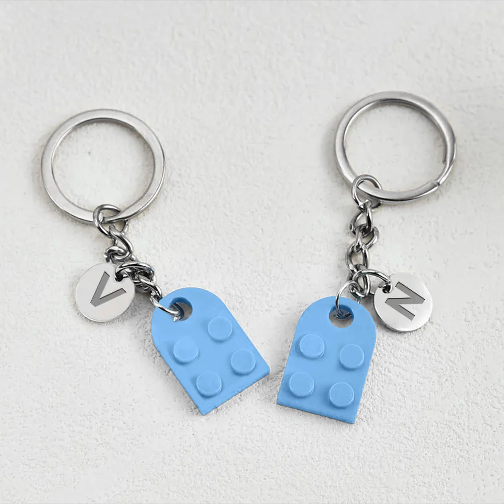 I Love You To Pieces - Personalized Custom Heart Brick Keychain - Image 2