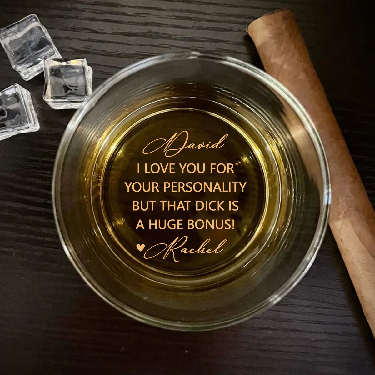 I Love Your Personality - Personalized Custom Engraved Whiskey Glass - Image 4