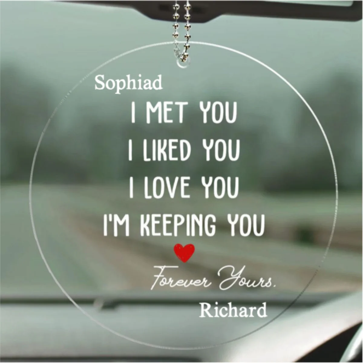 I Met You I Liked You - Personalized Custom Car Ornament - Image 4