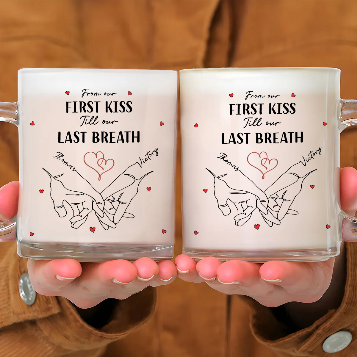 I Met You I Loved You - Personalized Custom Glass Mug - Image 2