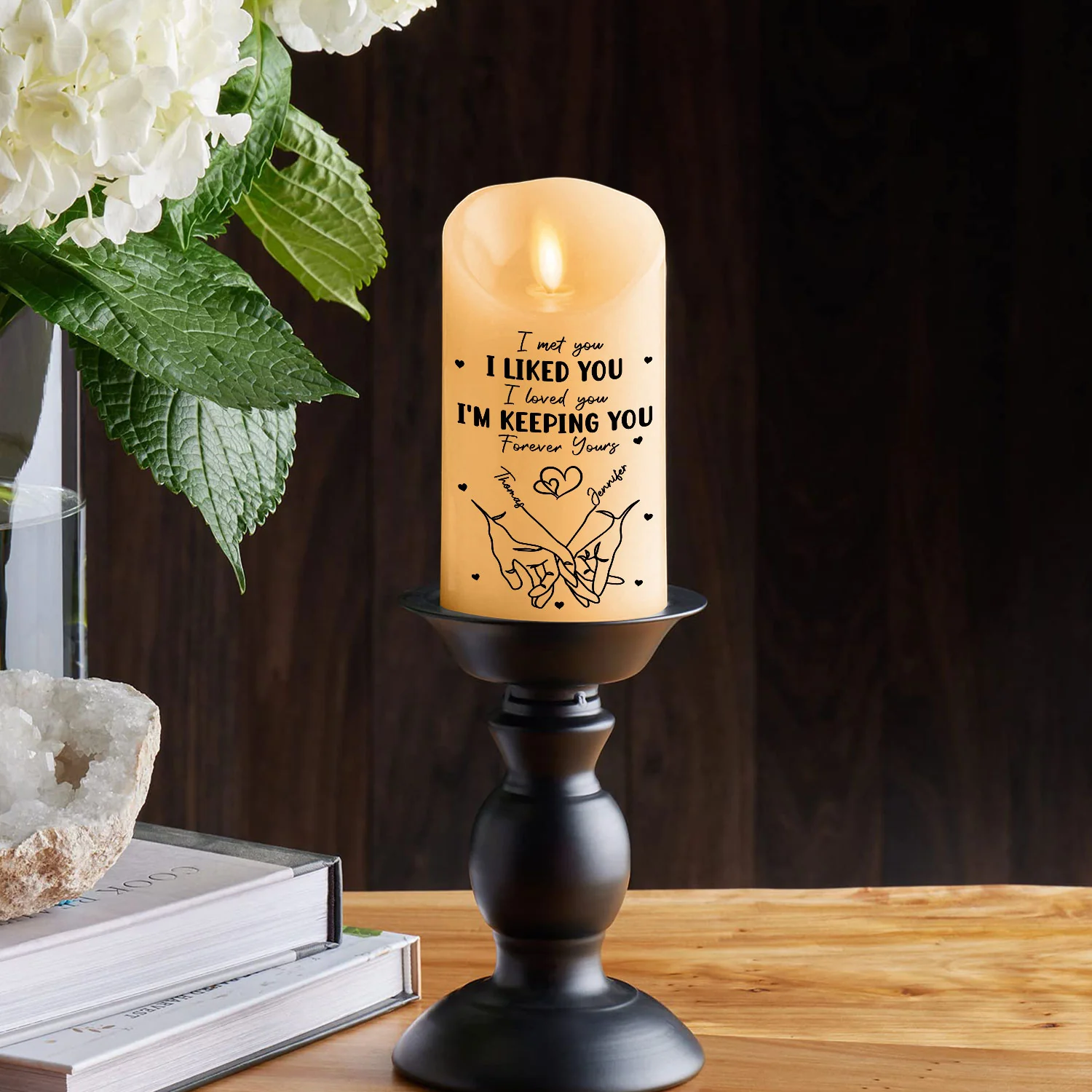 I Met You - Personalized Custom LED Candle - Image 5