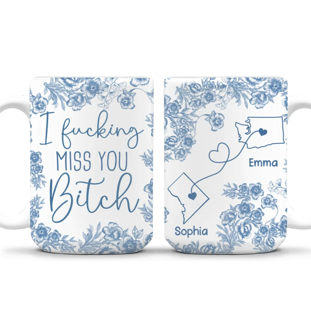 I Miss You Bestie Blue - Personalized Custom 3D Inflated Effect Mug - Image 10