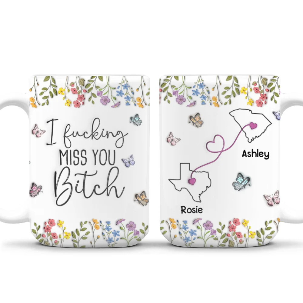 I Miss You My Bestie - Personalized Custom 3D Inflated Effect Mug - Image 9