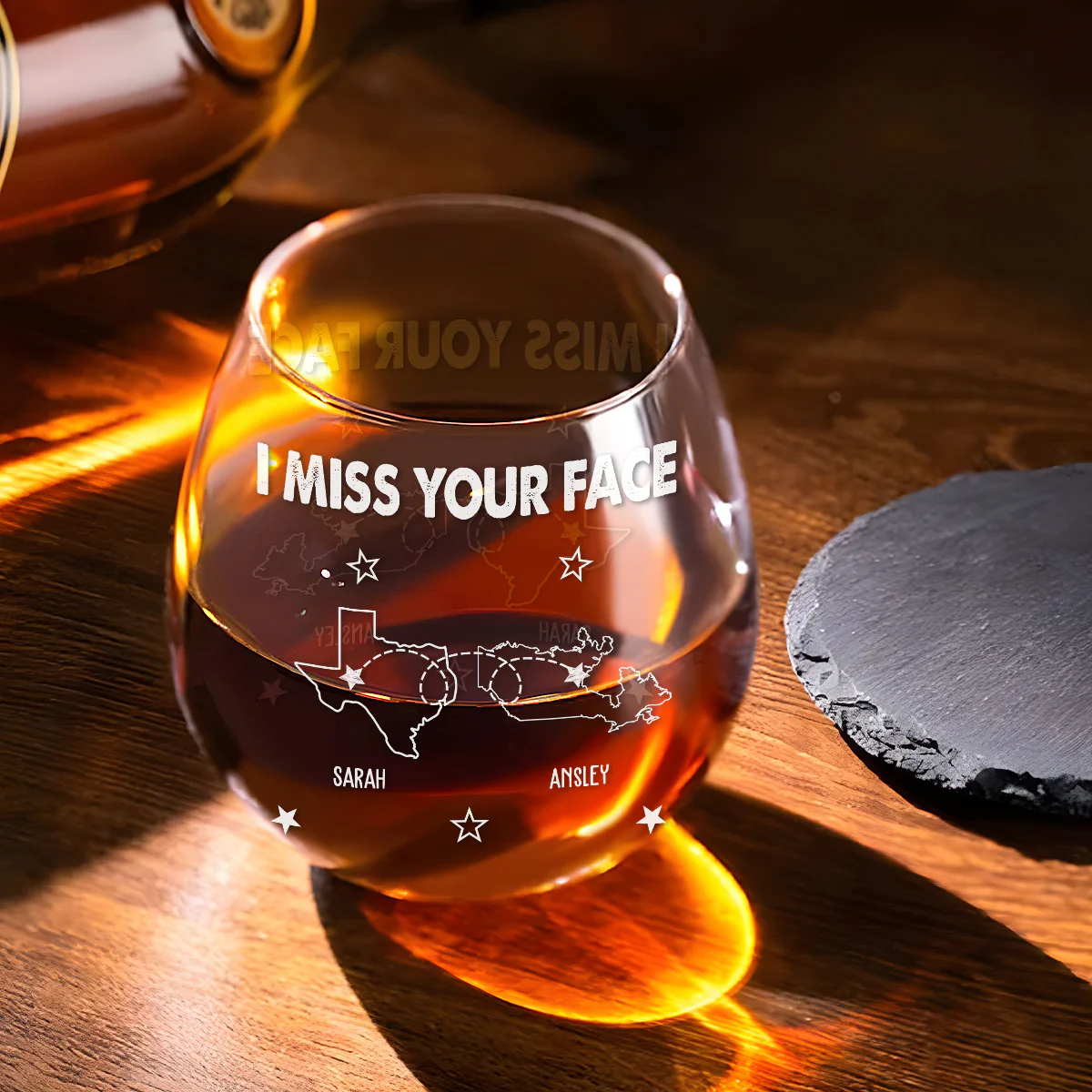 I Miss Your Face My Bestie - Personalized Custom Wine Glass - Image 4