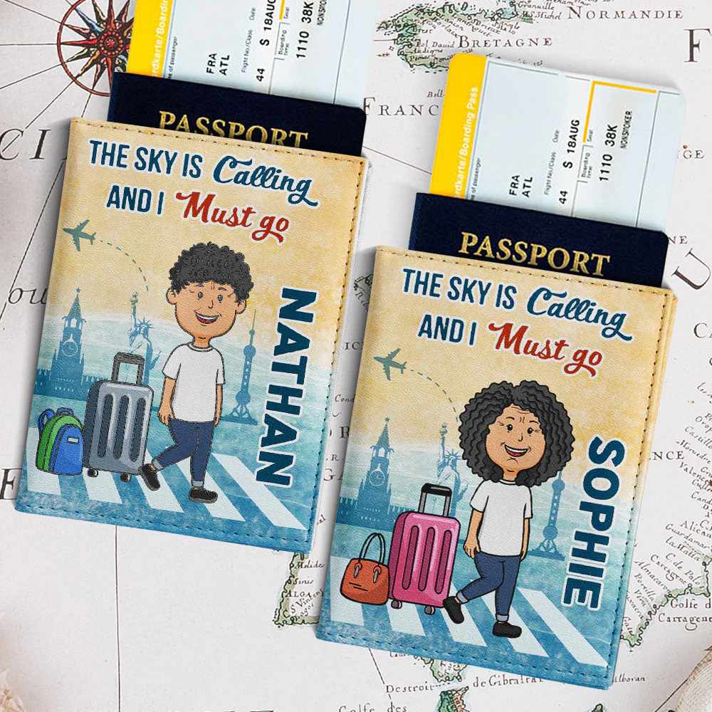 I Must Go - Personalized Custom Couple Passport Cover - Image 3