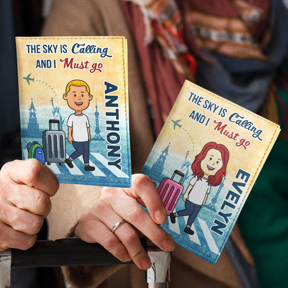I Must Go - Personalized Custom Couple Passport Cover - Image 4