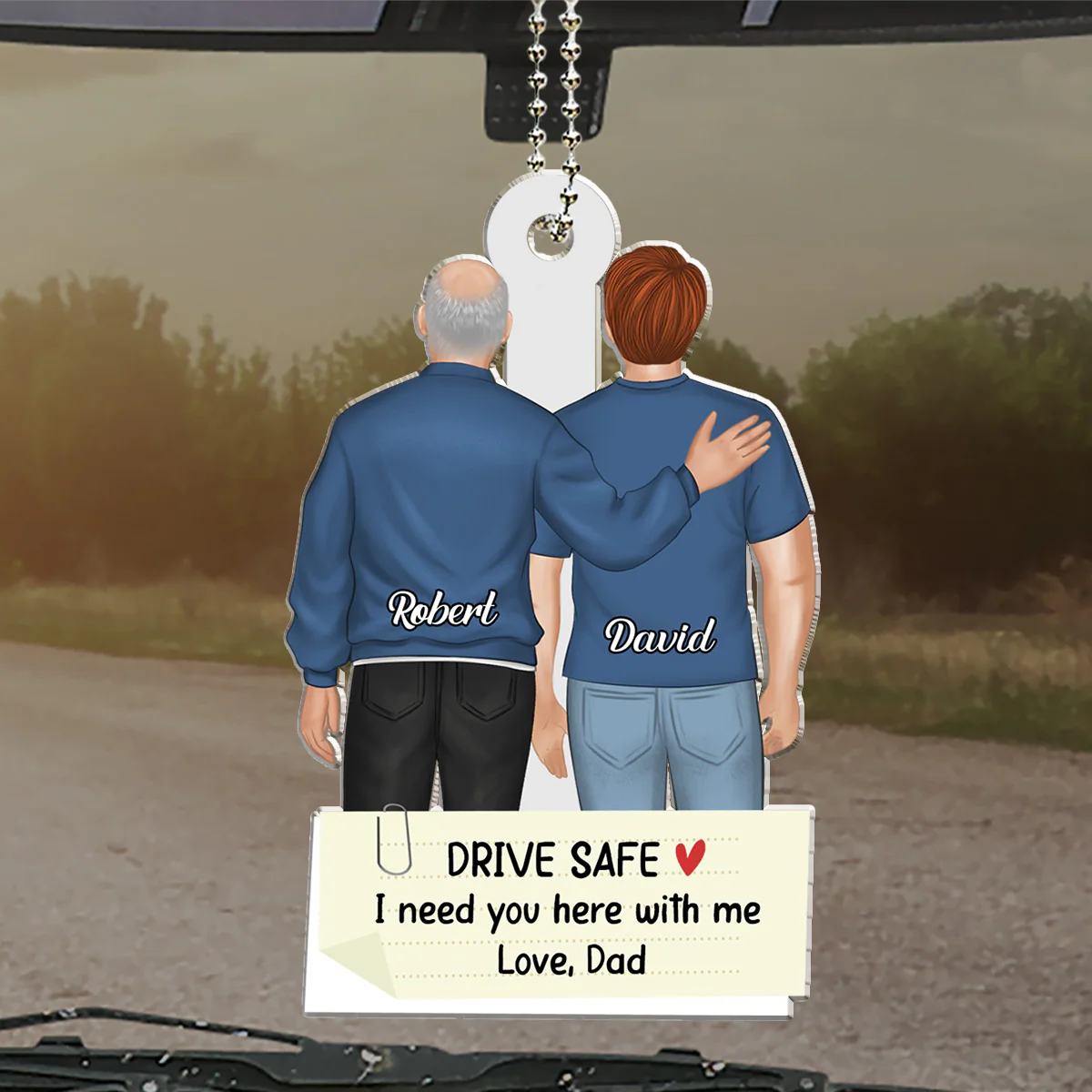 I Need You Here - Personalized Custom Car Ornament - Image 3