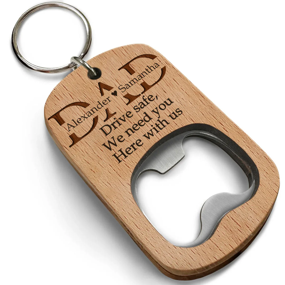 I Need You Here With Me - Personalized Custom Bottle Opener Keychain - Image 2