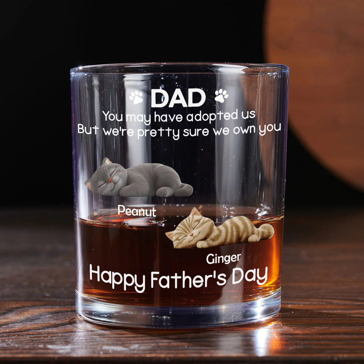 I Own You For Sure Cat Ver - Personalized Custom Whiskey Glass