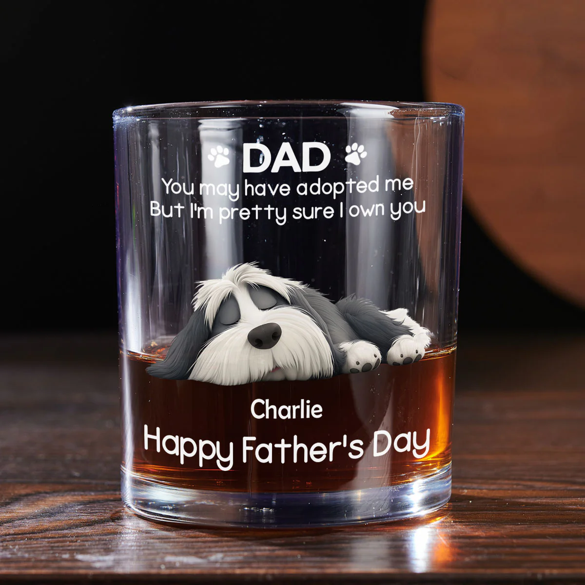 I Own You For Sure - Personalized Custom Whiskey Glass