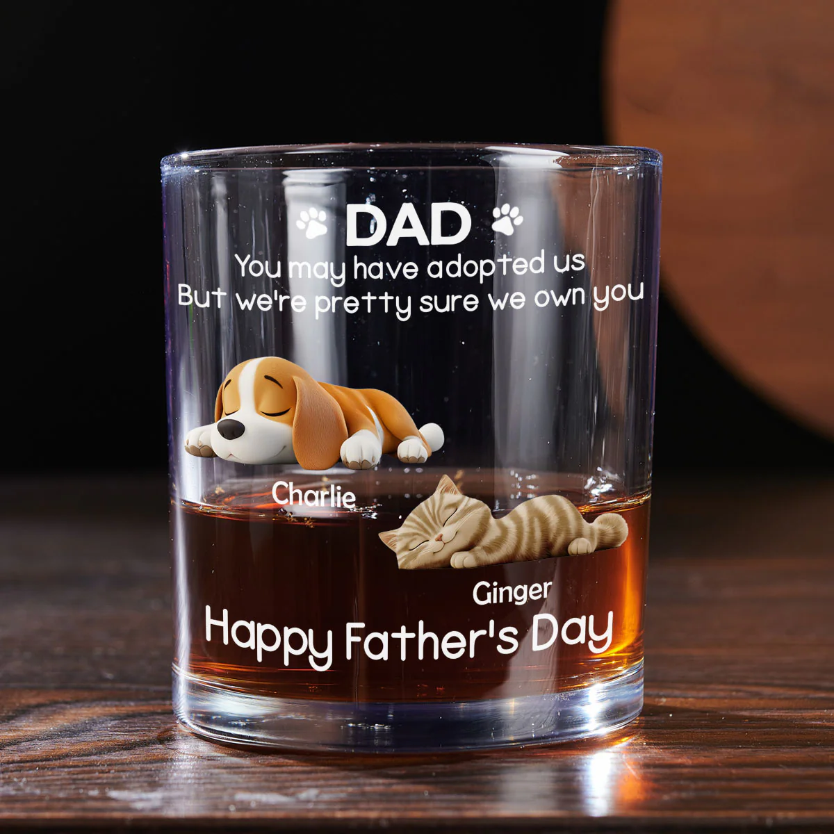 I Own You For Sure Pet Ver - Personalized Custom Whiskey Glass