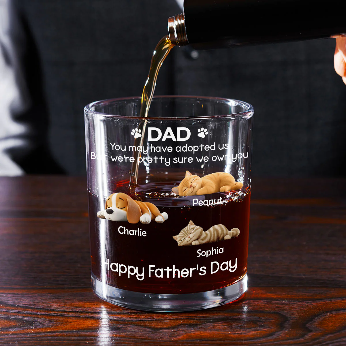 I Own You For Sure Pet Ver - Personalized Custom Whiskey Glass - Image 3