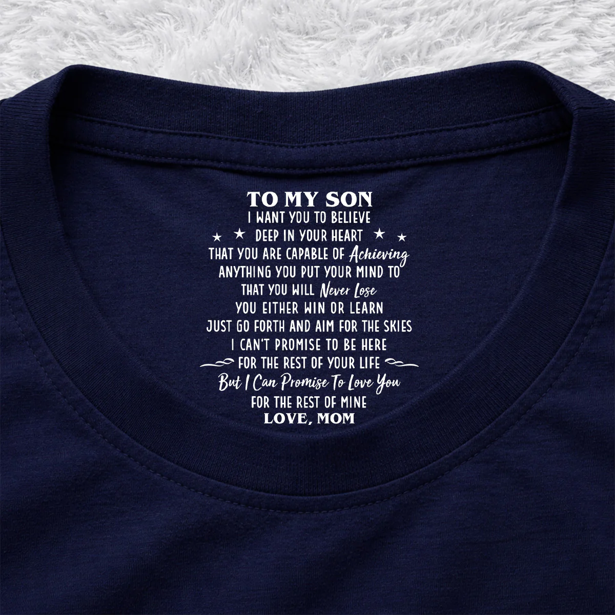 I Promise To Be Here - Personalized Custom Inside Neck Print T-shirt