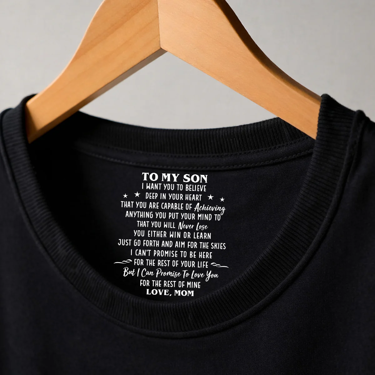 I Promise To Be Here - Personalized Custom Inside Neck Print T-shirt - Image 2