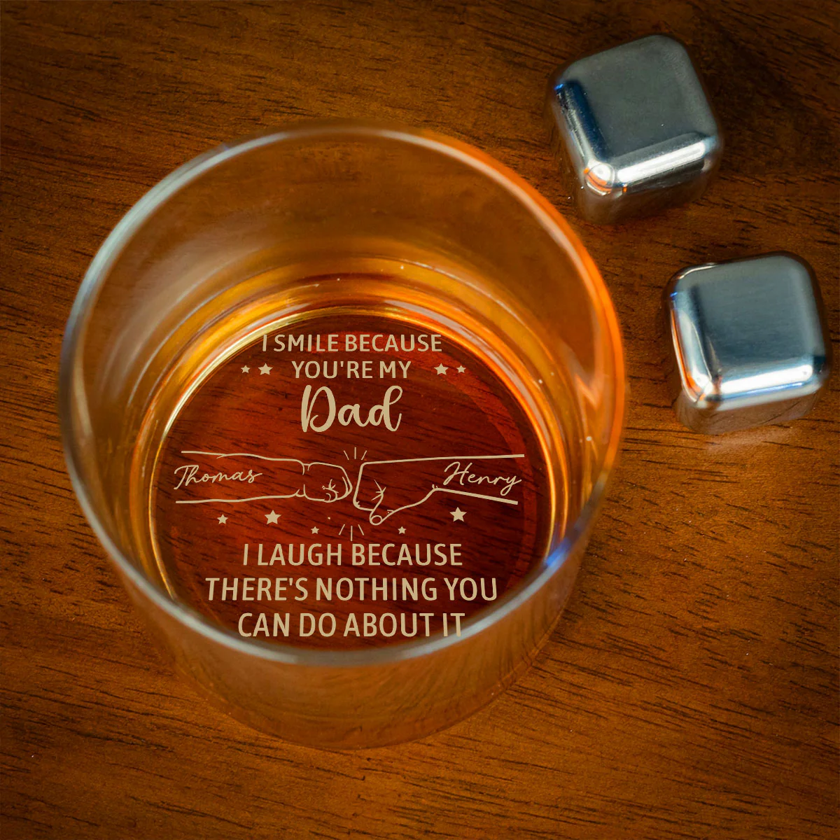 I Smile Because You Are My Brother - Personalized Custom Engraved Whiskey Glass - Image 2