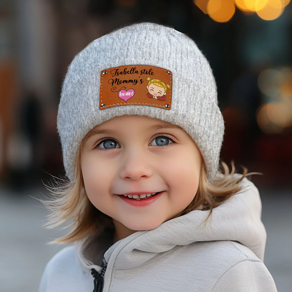 I Stole The Heart Of Mommy - Personalized Custom Beanie - Image 2
