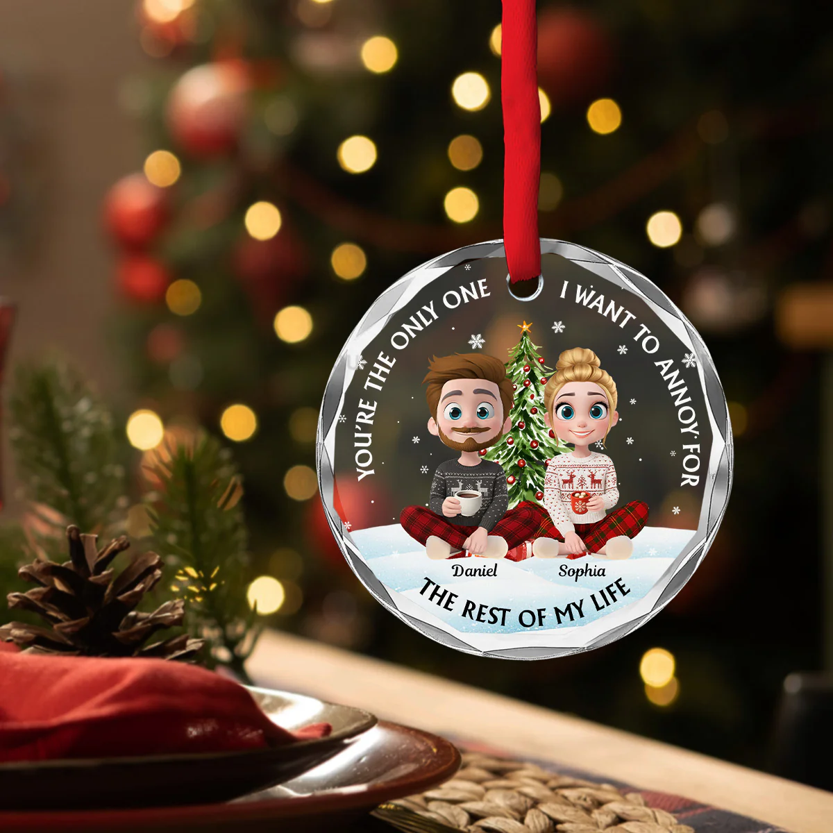 I Want To Annoy You - Personalized Custom Glass Ornament - Image 4
