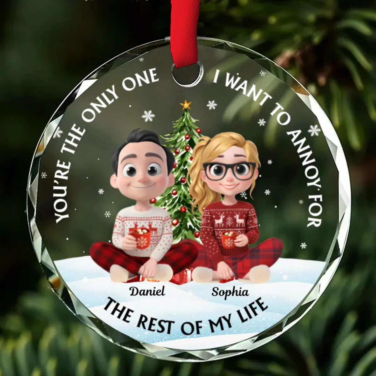 I Want To Annoy You - Personalized Custom Glass Ornament - Image 7