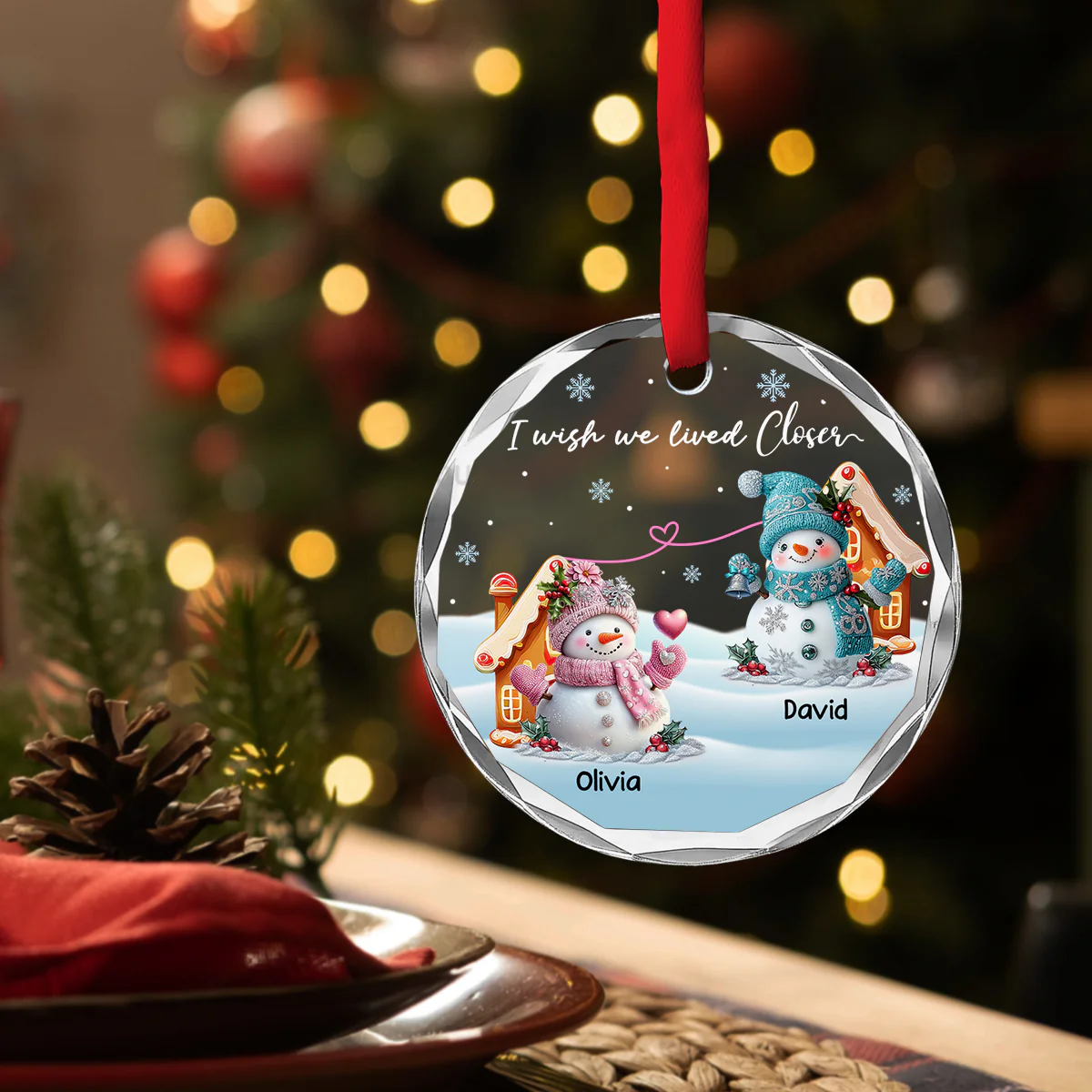 I Want Us To Be Together - Personalized Custom Glass Ornament - Image 3