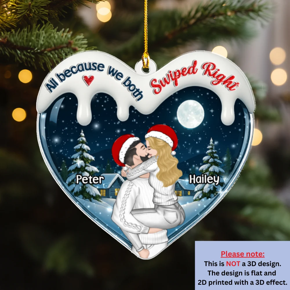 I Was Right Swiping Right - Personalized Custom 3D Effect Acrylic Ornament - Image 7