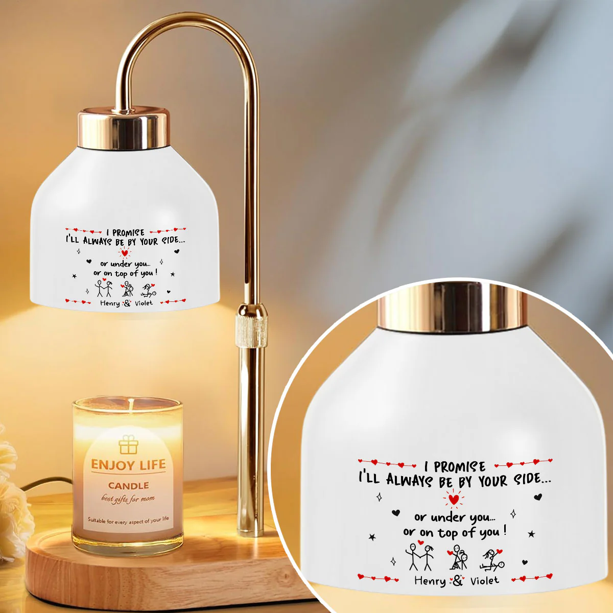 I Will Always Be By Your Side - Personalized Custom Candle Warmer Lamp