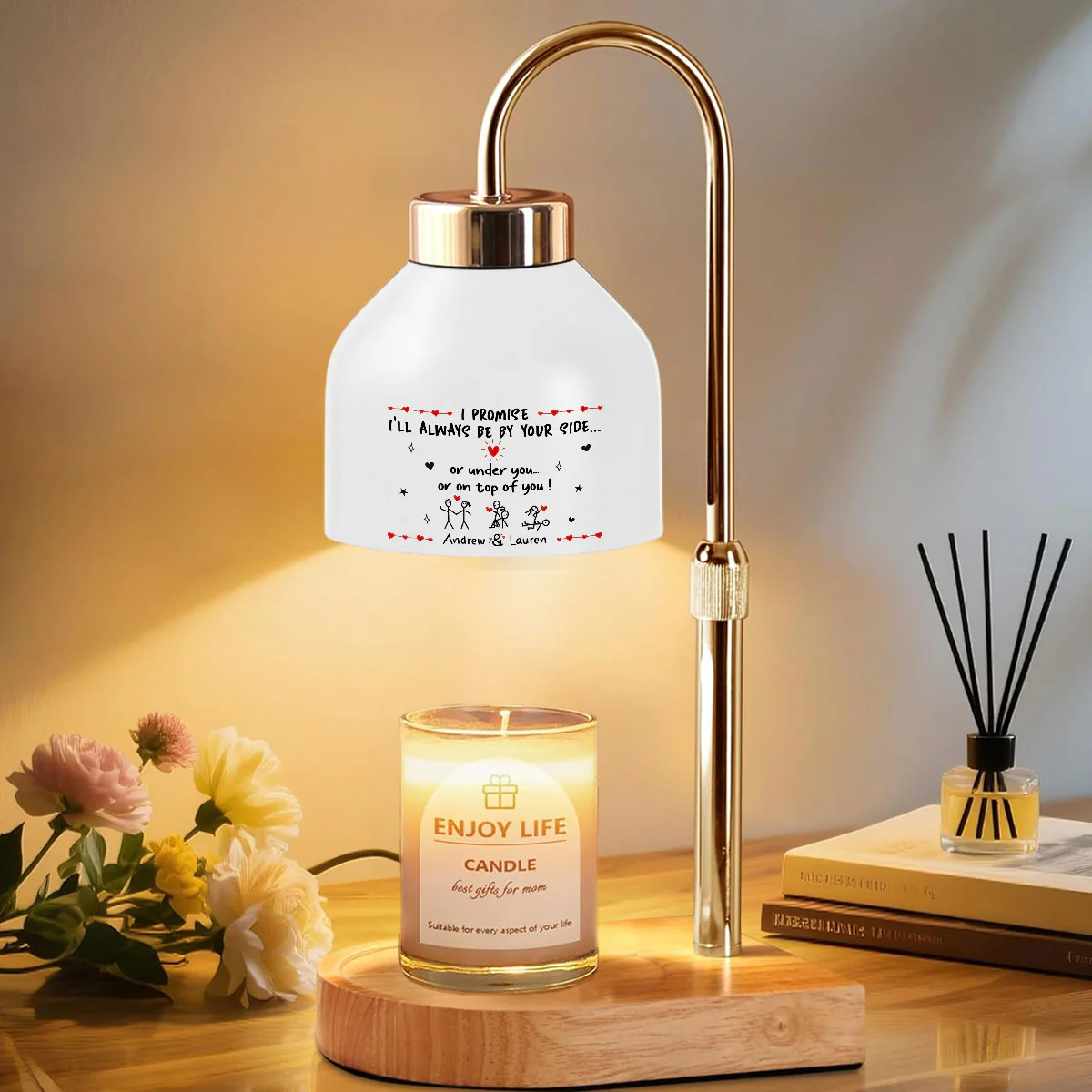 I Will Always Be By Your Side - Personalized Custom Candle Warmer Lamp - Image 2