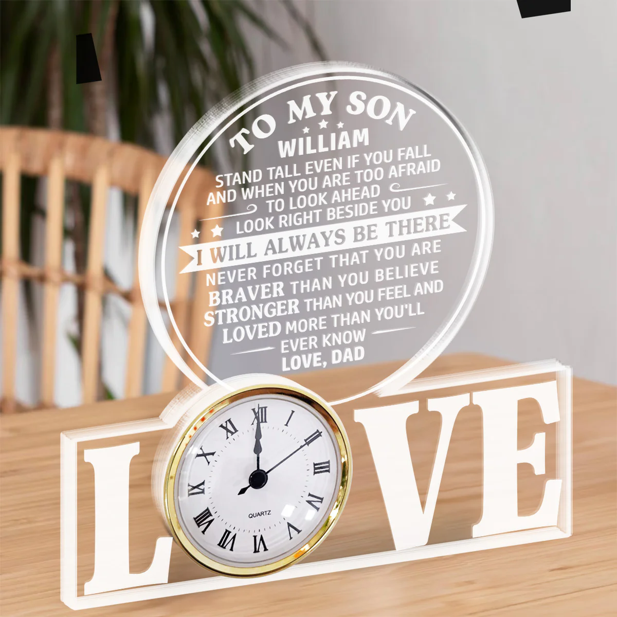 I Will Always Be There - Personalized Custom Acrylic Desk Clock Plaque - Image 5
