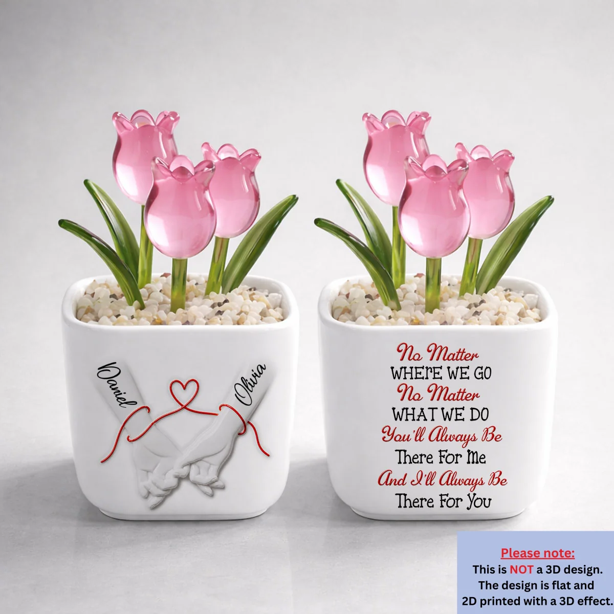 I Will Always Be There - Personalized Custom Glass Everlasting Tulips - Image 8
