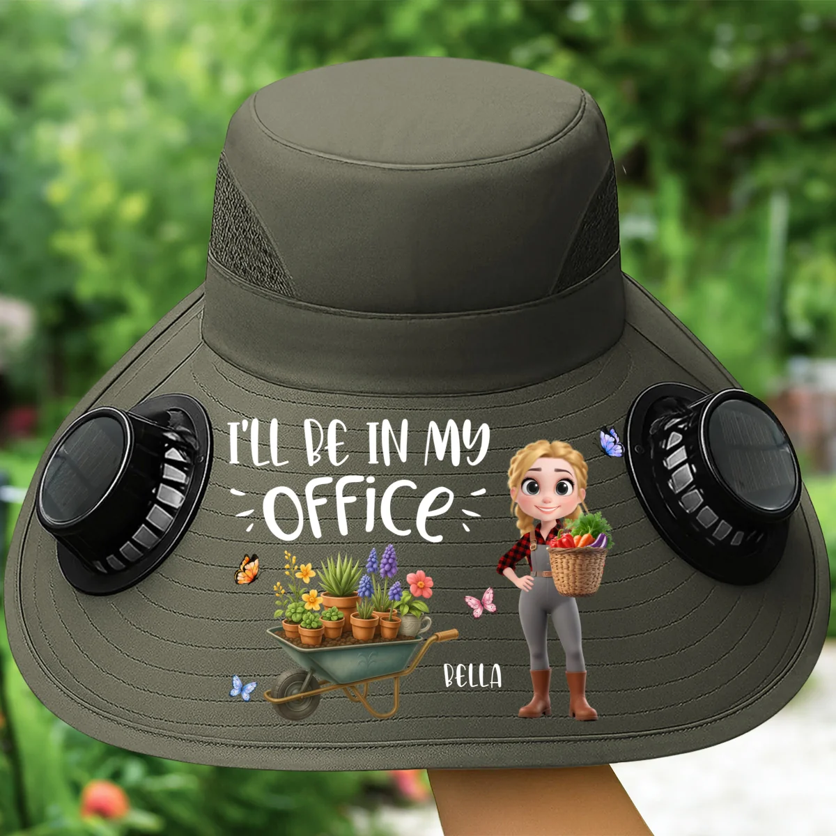 I Will Be In My Office - Personalized Custom Solar Fan Hat - Image 10