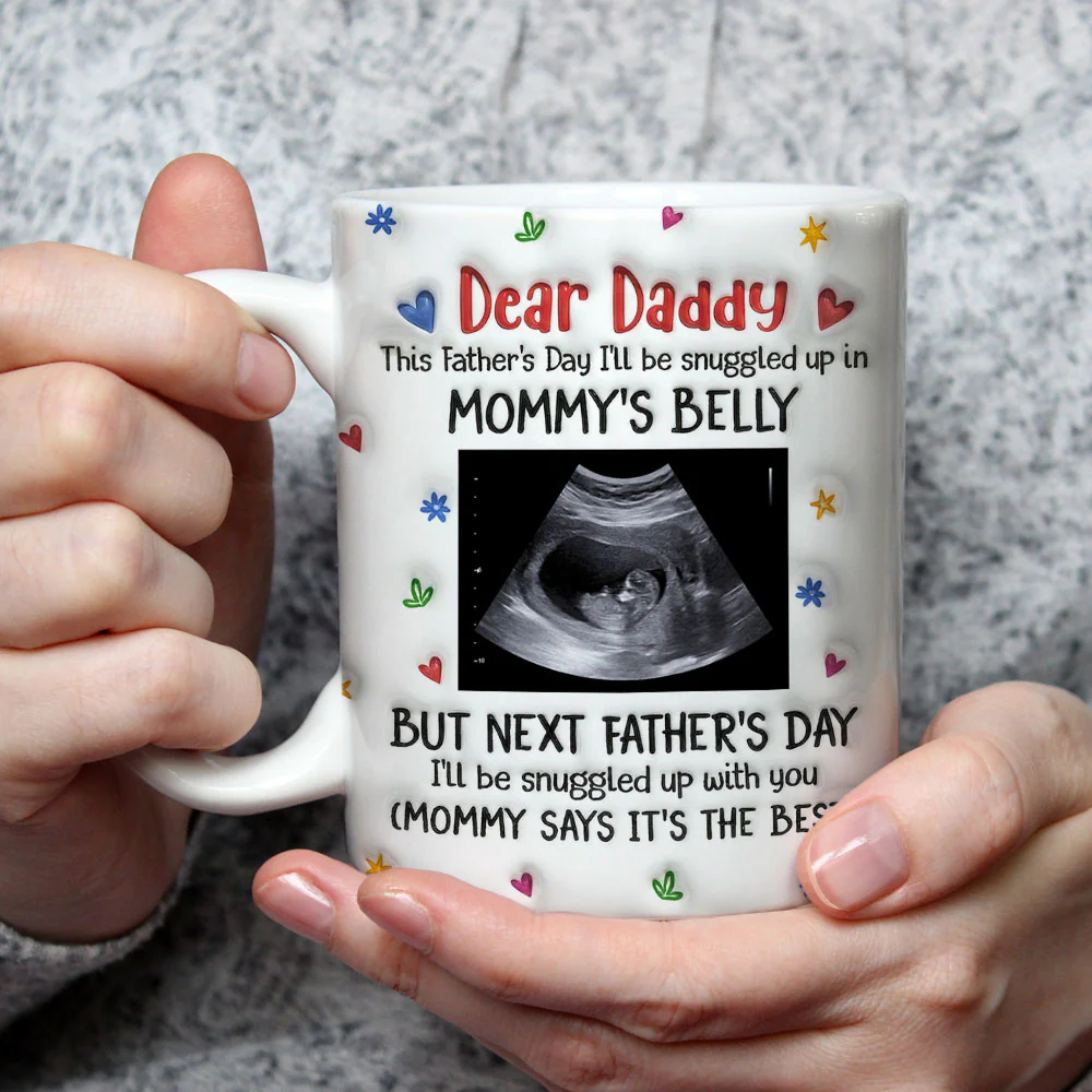 I Will Be Snuggled Up In Mommy Belly - Personalized Custom 3D Inflated Effect Mug - Image 3