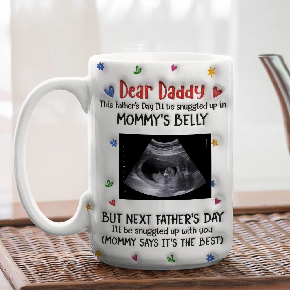 I Will Be Snuggled Up In Mommy Belly - Personalized Custom 3D Inflated Effect Mug - Image 4