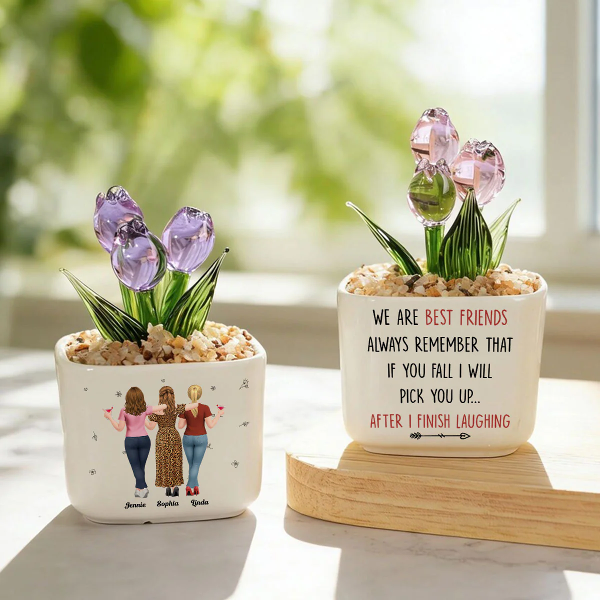 I Will Pick You After - Personalized Custom Glass Everlasting Tulips - Image 2